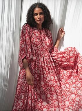 Daughters of India XS Kyra Midi Dress ~ Saffron